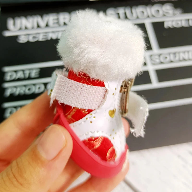 Snow Boots Shoes For Pets Dogs New 4pcs/lot Snow Anti-Skidding Small Animals Cat Puppy Boots Foot Wear  Accessories Supplies