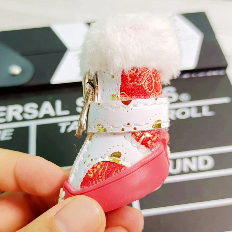 Snow Boots Shoes For Pets Dogs New 4pcs/lot Snow Anti-Skidding Small Animals Cat Puppy Boots Foot Wear  Accessories Supplies