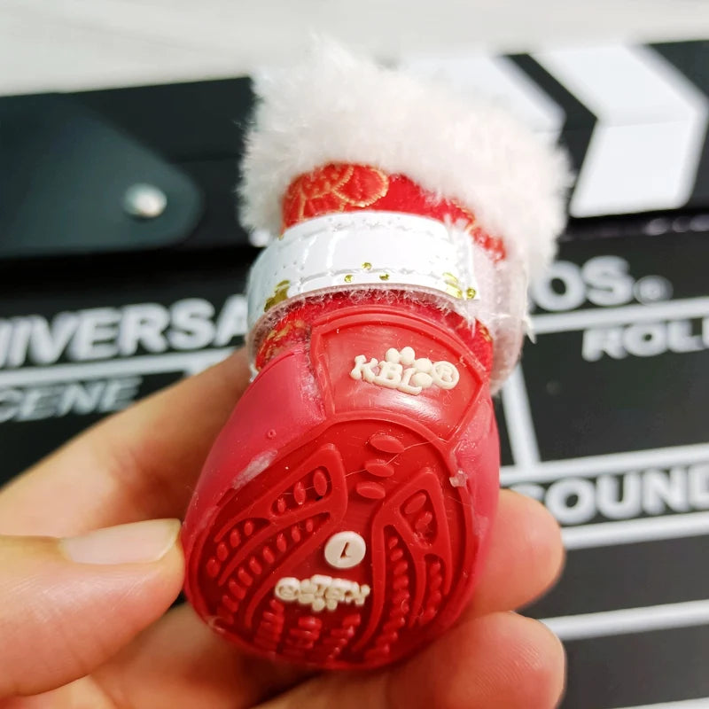 Snow Boots Shoes For Pets Dogs New 4pcs/lot Snow Anti-Skidding Small Animals Cat Puppy Boots Foot Wear  Accessories Supplies