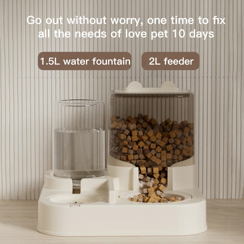 Pet large-capacity feeder integrated automatic water dispenser cat food bowl dog feeding bowl cat bowl dog bowl pet supplies