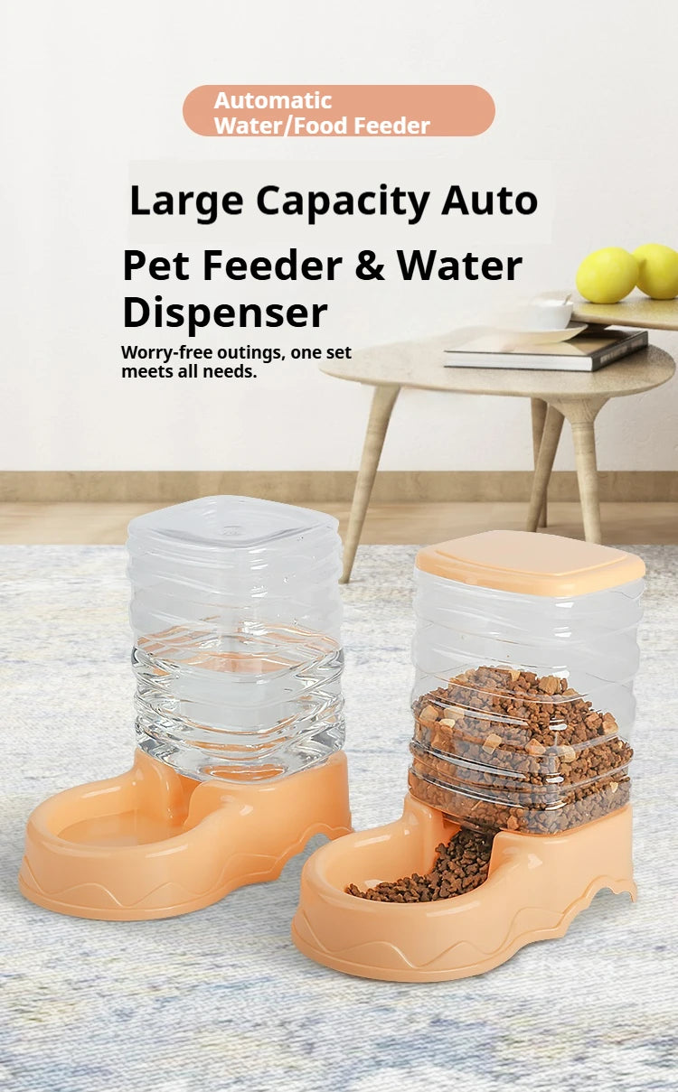 Pet Automatic Feeder Pet Feeder Bowls Automatic Water Dispenser Cat Bowl Dog Bowl Large Capacity Storage Barrel Pet Supplies