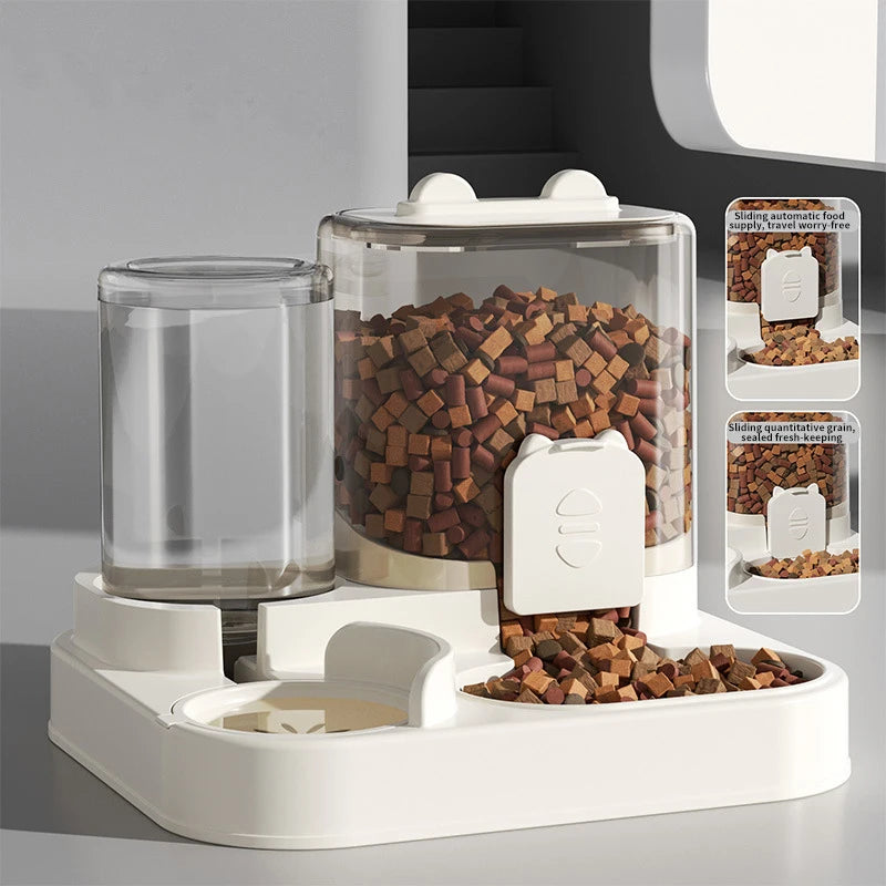 Pet large-capacity feeder integrated automatic water dispenser cat food bowl dog feeding bowl cat bowl dog bowl pet supplies