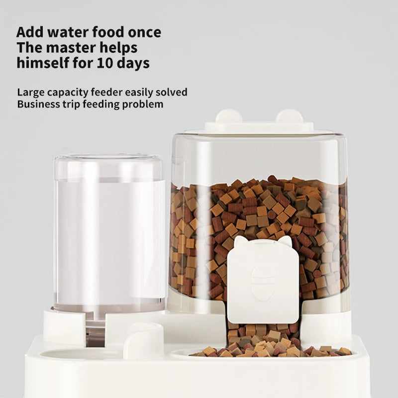 Pet large-capacity feeder integrated automatic water dispenser cat food bowl dog feeding bowl cat bowl dog bowl pet supplies