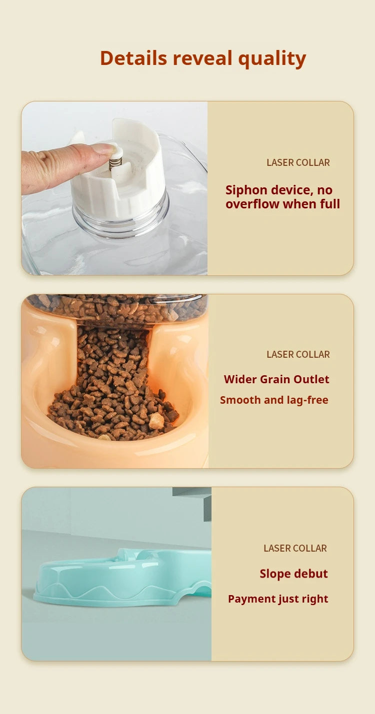 Pet Automatic Feeder Pet Feeder Bowls Automatic Water Dispenser Cat Bowl Dog Bowl Large Capacity Storage Barrel Pet Supplies