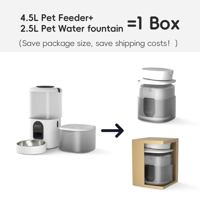Pet Products Supplier 2 In 1 Pet Water Drinking Fountain Dog Food Bowl Wifi Smart Automatic Cat Pet Feeder With Camera