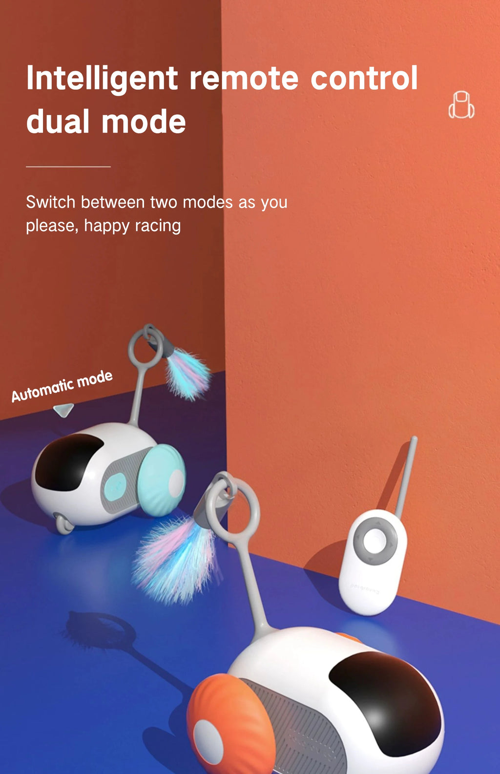 Smart Car Cat Toy Interactive Cat Toy Ball Automatic Rolling Remote Control Toy Car Indoor Cat Accessories Pet Kitten Supplies