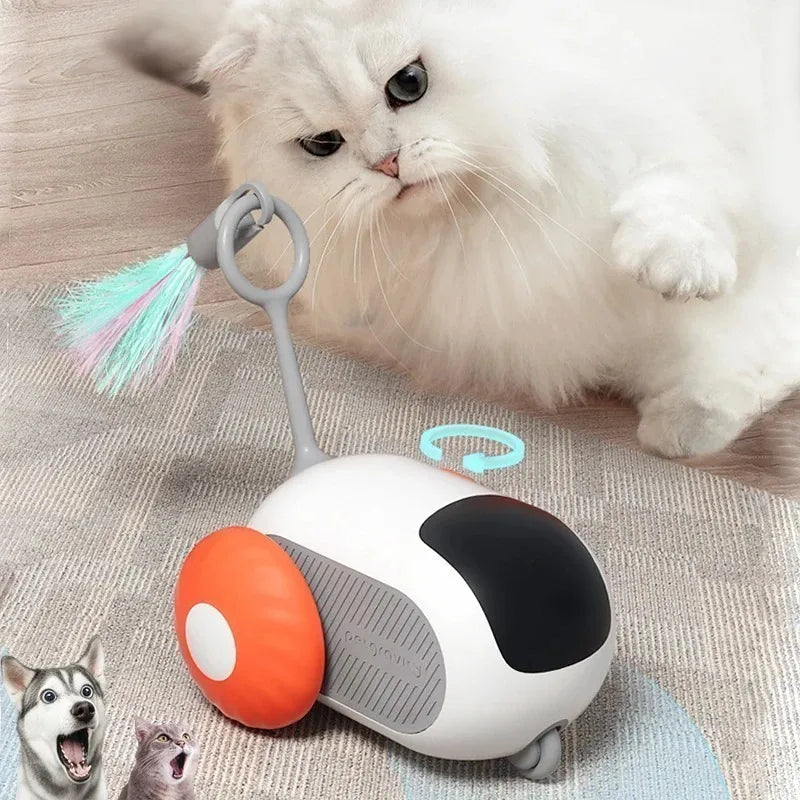 Smart Car Cat Toy Interactive Cat Toy Ball Automatic Rolling Remote Control Toy Car Indoor Cat Accessories Pet Kitten Supplies