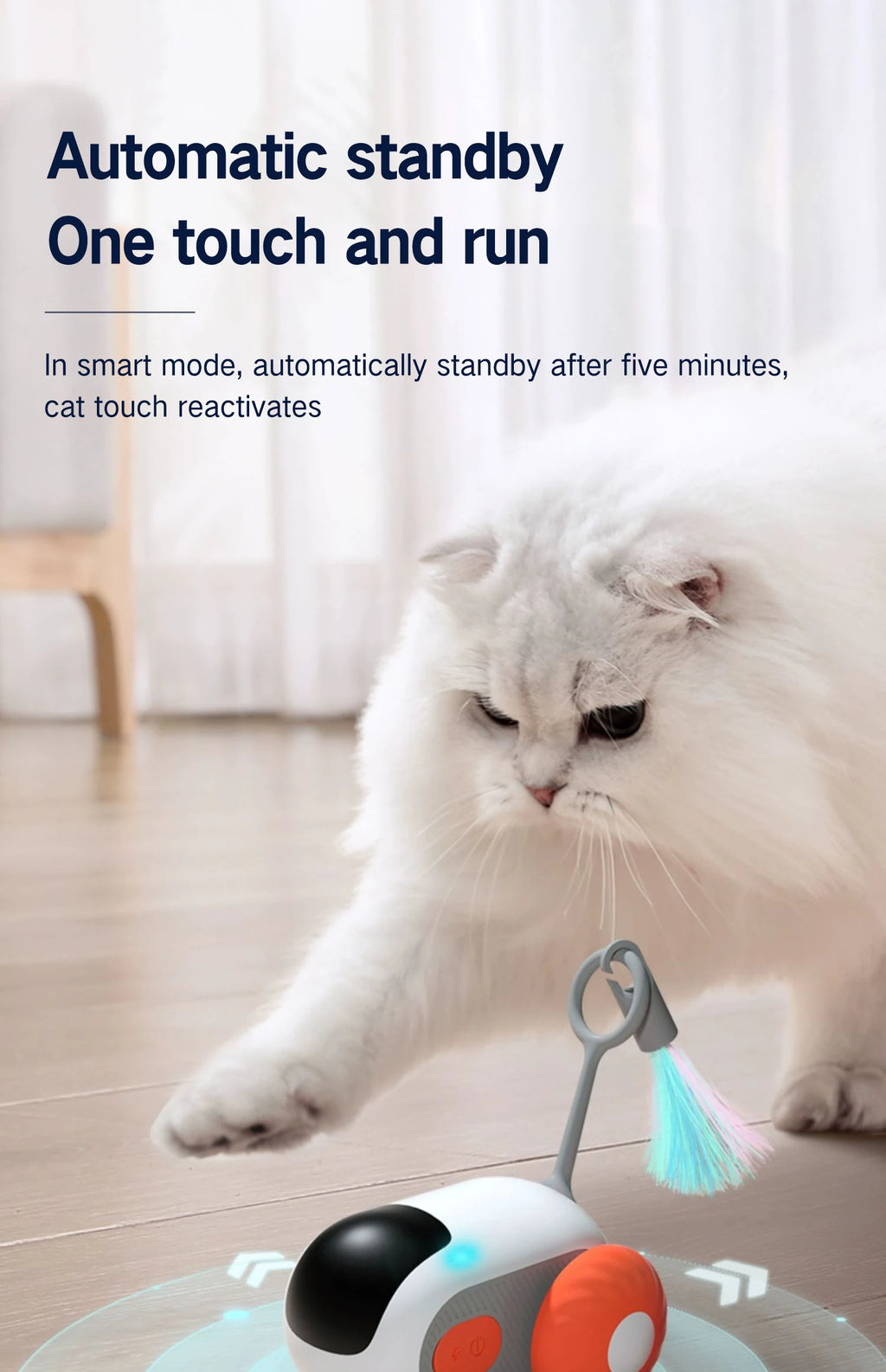 Smart Car Cat Toy Interactive Cat Toy Ball Automatic Rolling Remote Control Toy Car Indoor Cat Accessories Pet Kitten Supplies