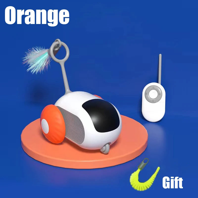 Smart Car Cat Toy Interactive Cat Toy Ball Automatic Rolling Remote Control Toy Car Indoor Cat Accessories Pet Kitten Supplies